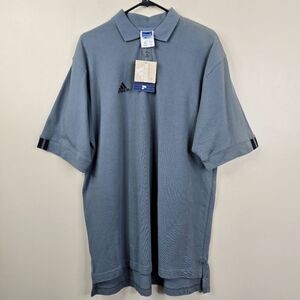 VTG NWT 1998 Adidas 3 Stripe Short Sleeve Polo Shirt Medium Oversized